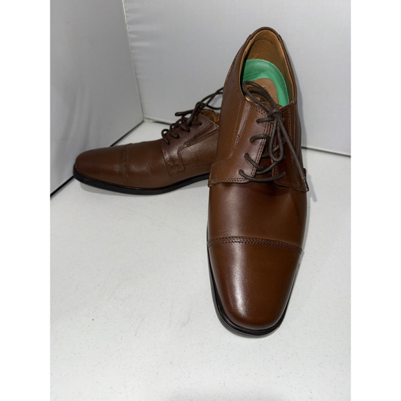 New wo box Men\'s Clarks Clarkslite Cap Toe Oxford Tan Leather Dress Shoes 12M main image 16